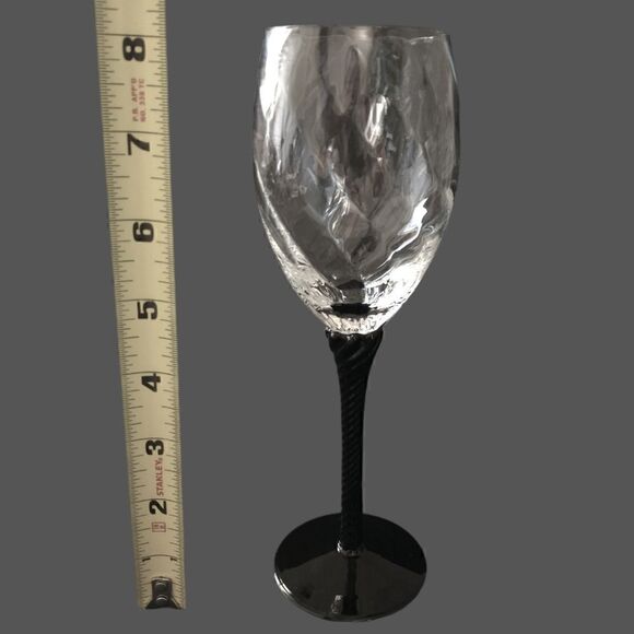 Cristal D Arques Angelique Champagne Flute Wine Glass Black Amethyst Twist Stem. - Picture 4 of 16